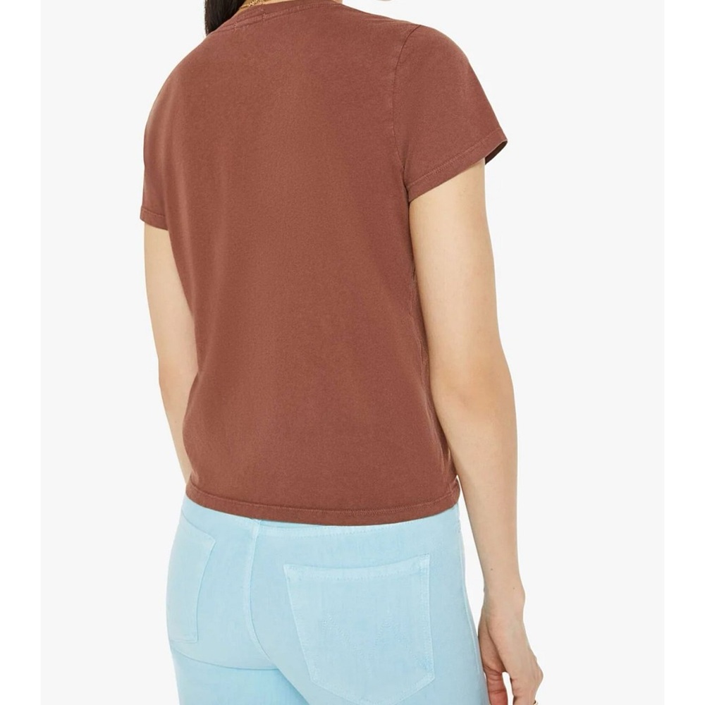 MOTHER “I’m Just Glad” The lil Goodie Goodie soft brown tee NWT XS - Picture 11 of 11